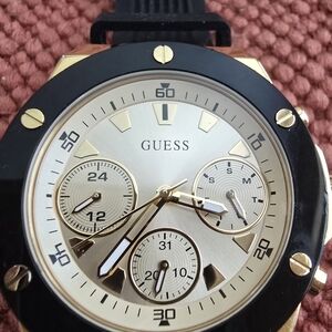 Guess Gold and Black Men's Watch